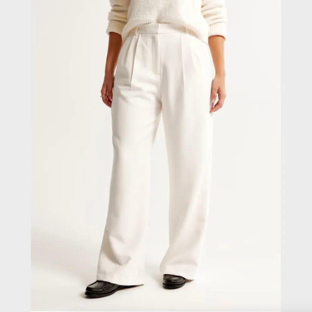 Abercrombie & Fitch Cream Sloan Curve Love Pants - Size 33/16 - Picture 8 of 11